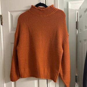 Cozy Autumn Orange Knit Sweater